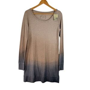 New Peruvian Connection Ombre Long Sleeve Dress Brown and Gray Size Small